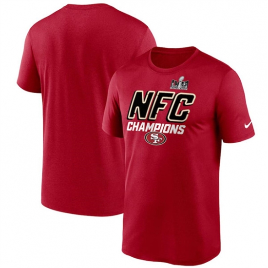 Men's San Francisco 49ers Scarlet 2023 NFC Champions Iconic T-Shirt - Jersey