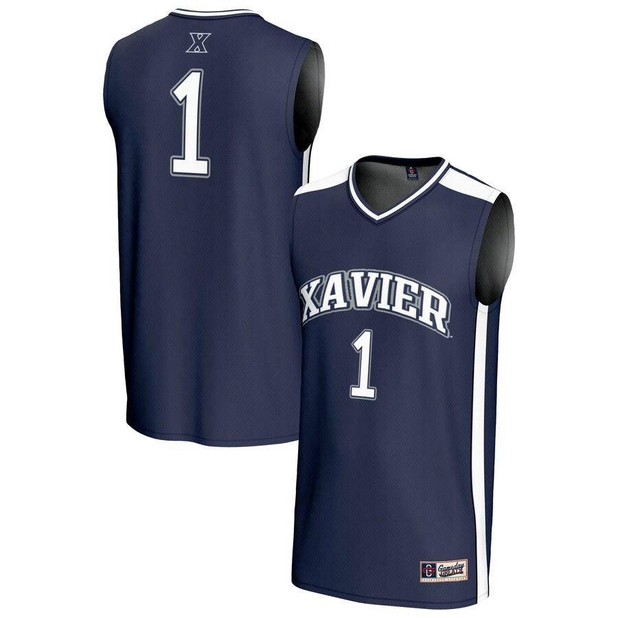 Youth GameDay Greats #1 Navy Xavier Musketeers Lightweight Basketball Fashion Jersey - Jersey