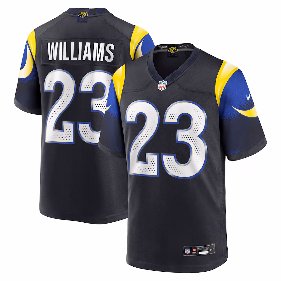 Men's Los Angeles Rams Kyren Williams Nike Midnight Blue 2025 Rivalries Collection Game Jersey - Jersey