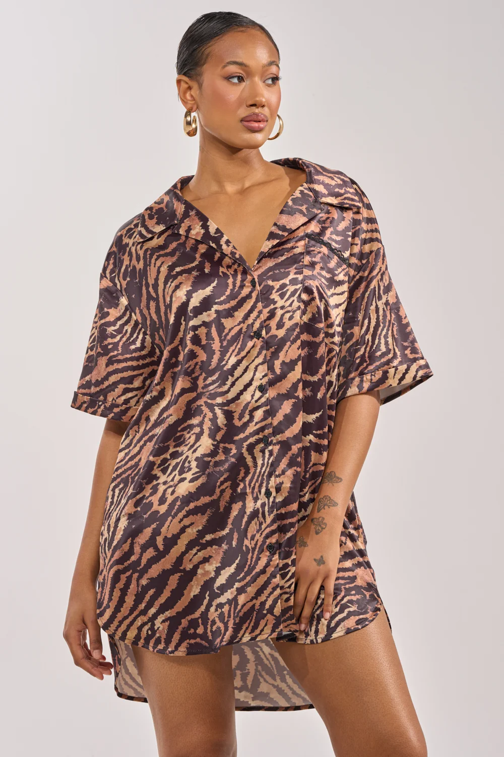 DON'T MAKE A SOUND PRINTED MINI DRESS IN TIGER - Akira Wear