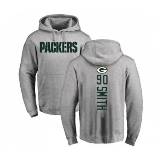 Football Green Bay Packers #90 Za'Darius Smith Ash Backer Hoodie - Jersey