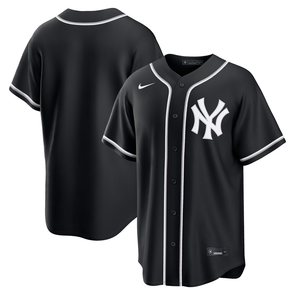Men's New York Yankees Nike Fashion Replica Black Out Jersey - Jersey