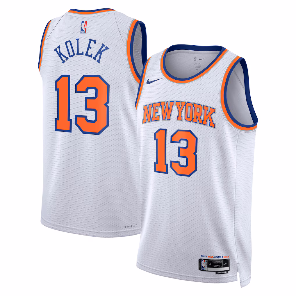 Unisex New York Knicks Tyler Kolek Nike White Swingman Jersey - Association Edition - Jersey