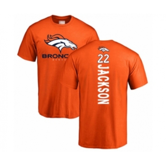 Football Denver Broncos #22 Kareem Jackson Orange Backer T-Shirt - Jersey