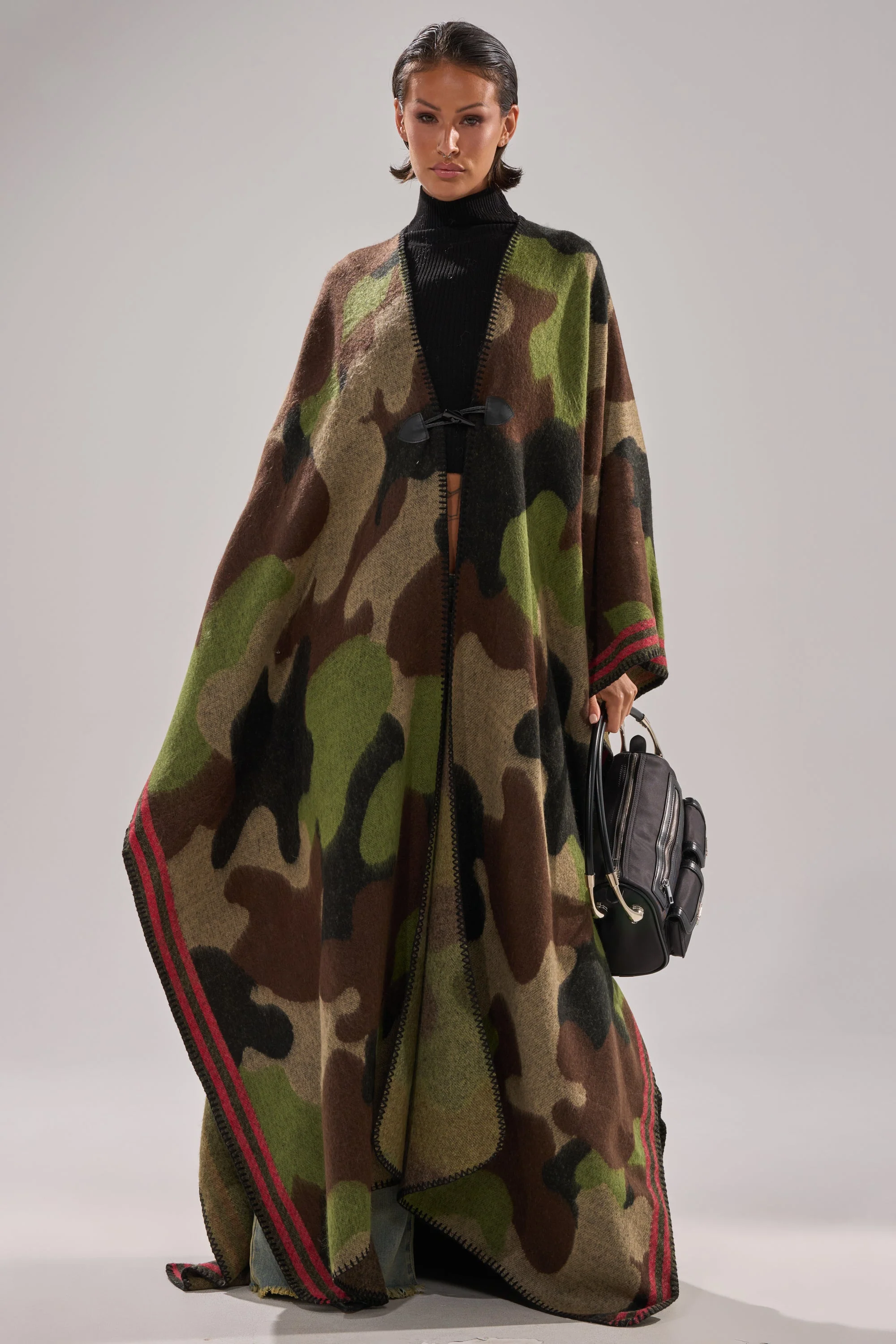 CAMO NIGHTS MAXI PONCHO - Akira Wear