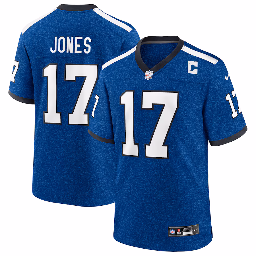 Men's Indianapolis Colts Daniel Jones Nike Heather Royal Alternate 2 Indiana Nights Game Jersey - Jersey