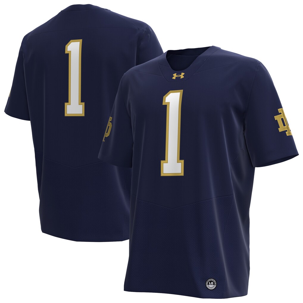 Men's Under Armour Navy Notre Dame Fighting Irish Premier Football Jersey - Jersey