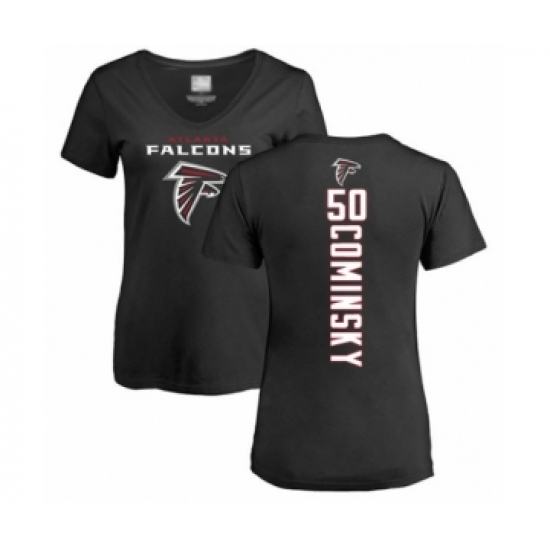 Football Women's Atlanta Falcons #50 John Cominsky Black Backer T-Shirt - Jersey