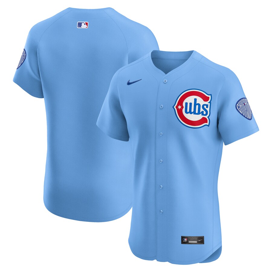 Men's Chicago Cubs Nike Light Blue 2nd Alternate Elite Jersey - Jersey