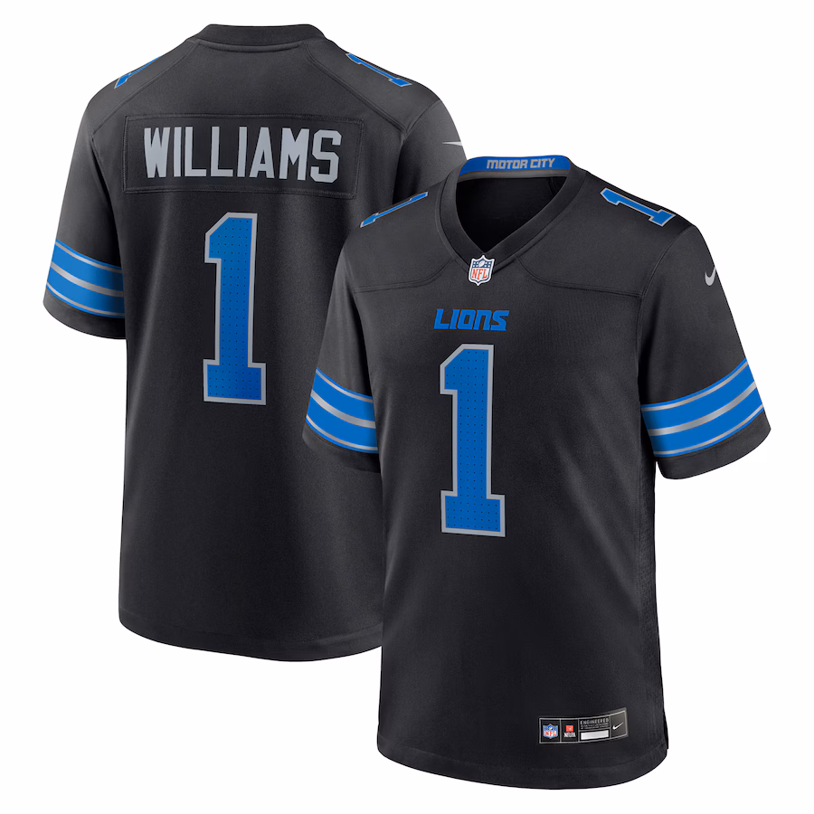 Men's Detroit Lions Jameson Williams Nike Black Alternate Game Player Jersey - Jersey