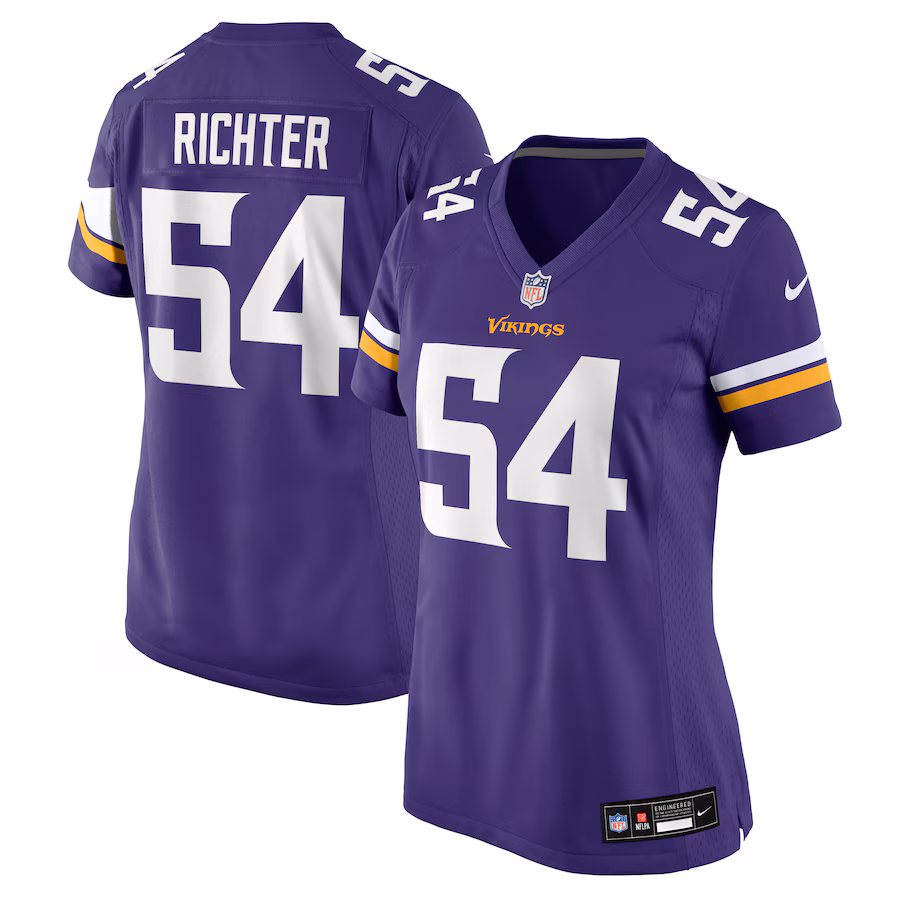 Women's Minnesota Vikings Bo Richter Nike Purple Team Game Jersey - Jersey