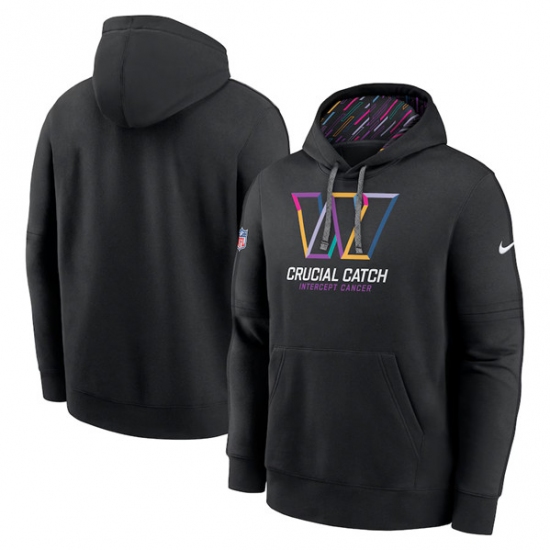 Men's Washington Commanders Black 2024 Crucial Catch Club Pullover Hoodie - Jersey