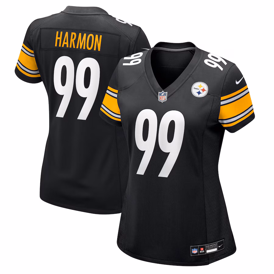 Women's Pittsburgh Steelers Derrick Harmon Nike Black Team Game Jersey - Jersey