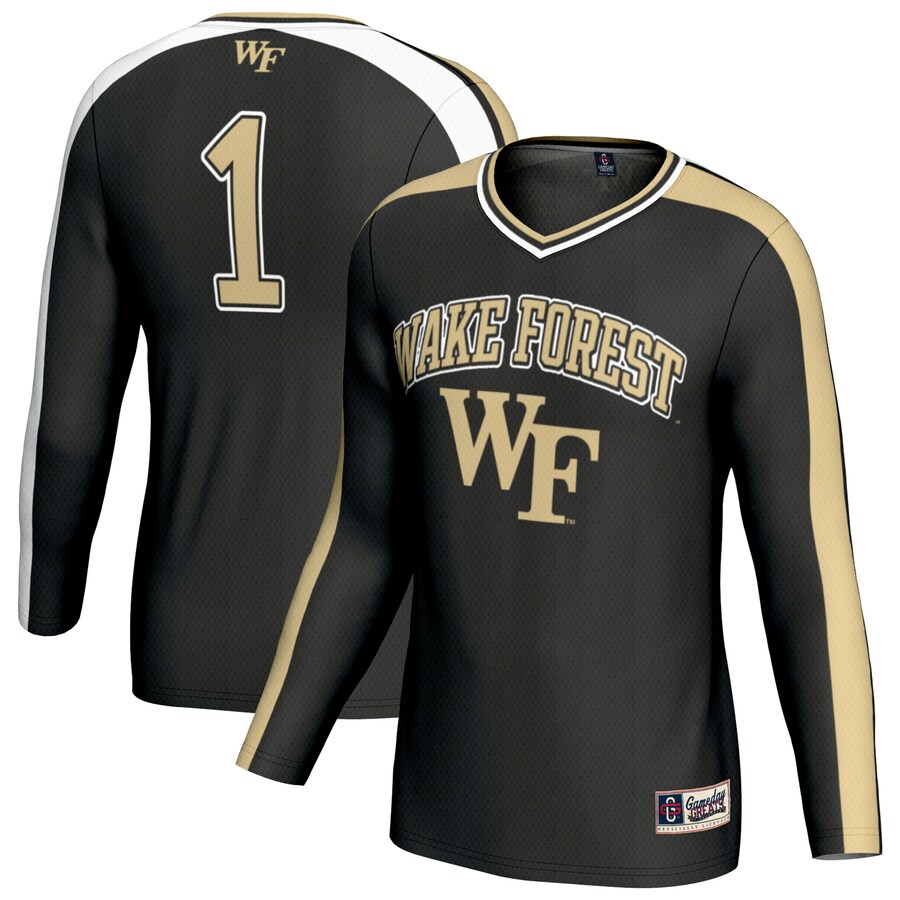 Unisex GameDay Greats Black Wake Forest Demon Deacons #1 Lightweight Volleyball Fashion Jersey - Jersey
