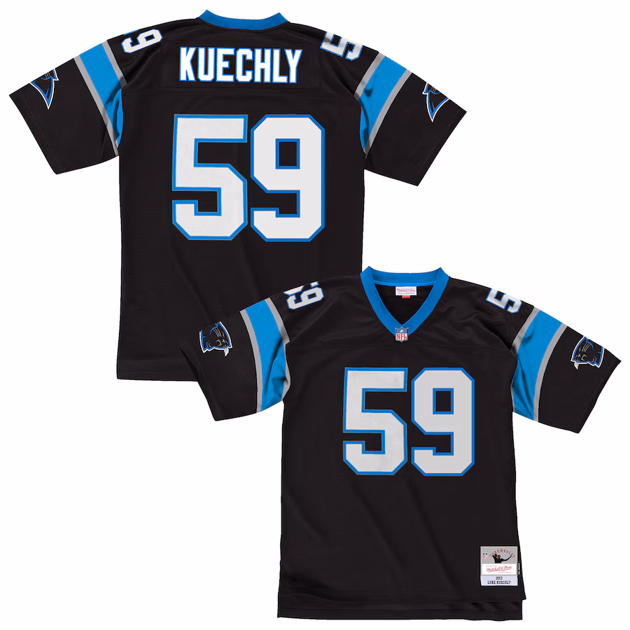 Men's Carolina Panthers Luke Kuechly Mitchell & Ness Black 2013 Legacy Throwback Replica Jersey - Jersey