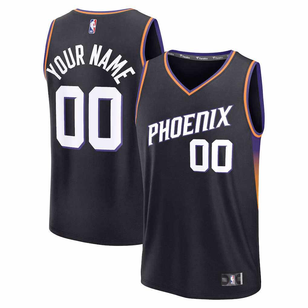 Men's Phoenix Suns Fanatics Black Fastbreak Custom Jersey - Statement Edition - Jersey