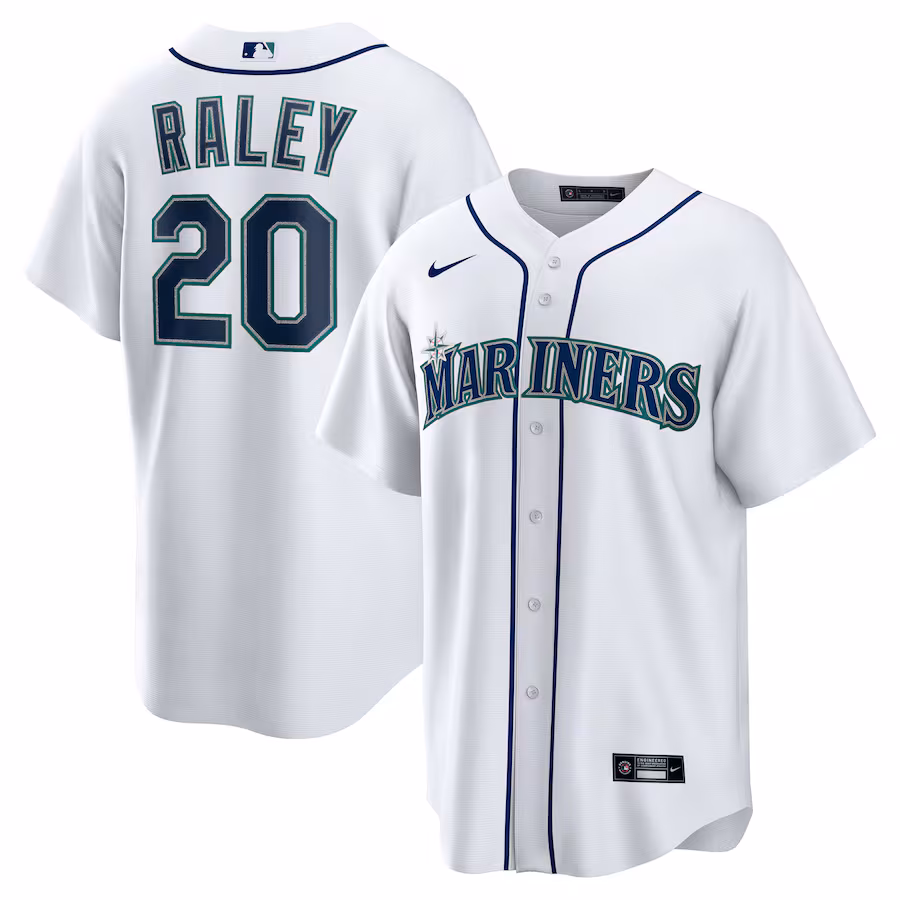 Men's Seattle Mariners Luke Raley Nike White Home Replica Jersey - Jersey