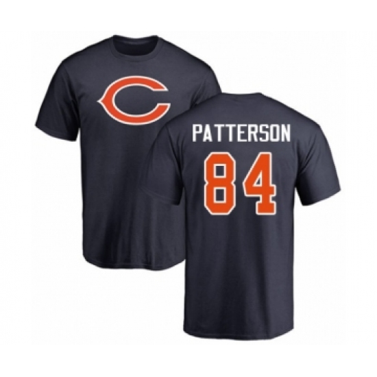 Football Chicago Bears #84 Cordarrelle Patterson Navy Blue Name & Number Logo T-Shirt - Jersey