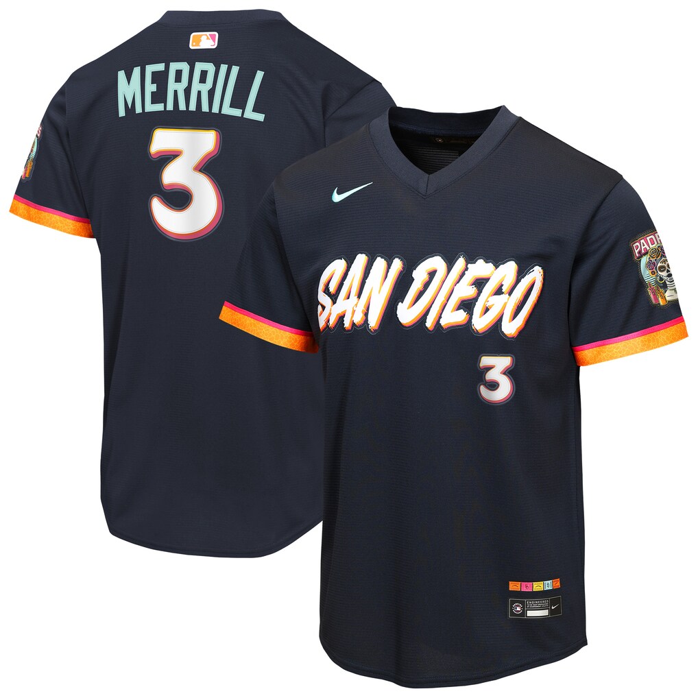 Youth San Diego Padres Jackson Merrill Nike Obsidian 2026 City Connect Stadium Jersey - Jersey