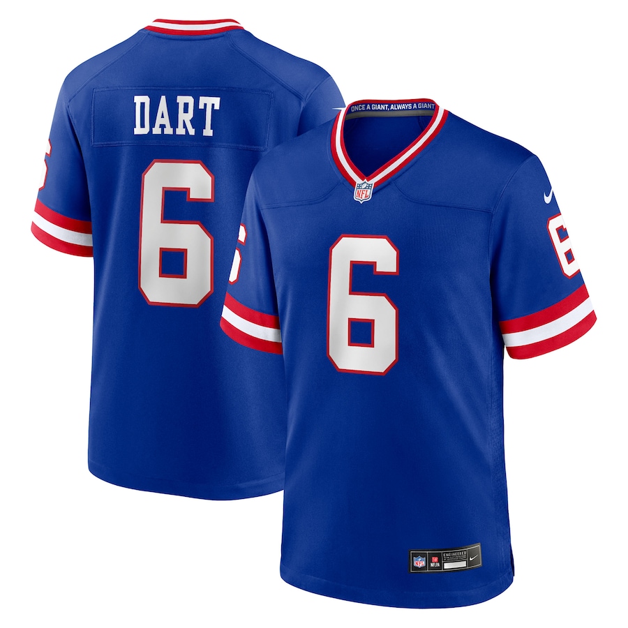 Men's New York Giants Jaxson Dart Nike Royal Alternate 2 Classic Game Jersey - Jersey