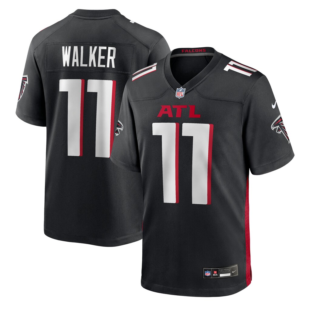 Men's Atlanta Falcons Jalon Walker Nike Black Team Game Jersey - Jersey