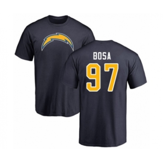 Football Los Angeles Chargers #97 Joey Bosa Navy Blue Name & Number Logo T-Shirt - Jersey
