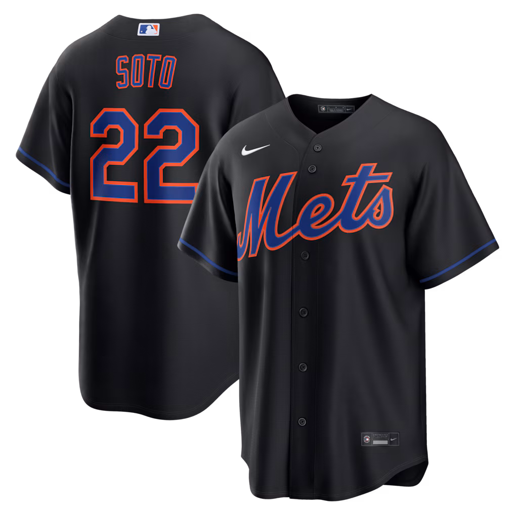 Men's New York Mets Juan Soto Nike Black Alternate Replica Jersey - Jersey