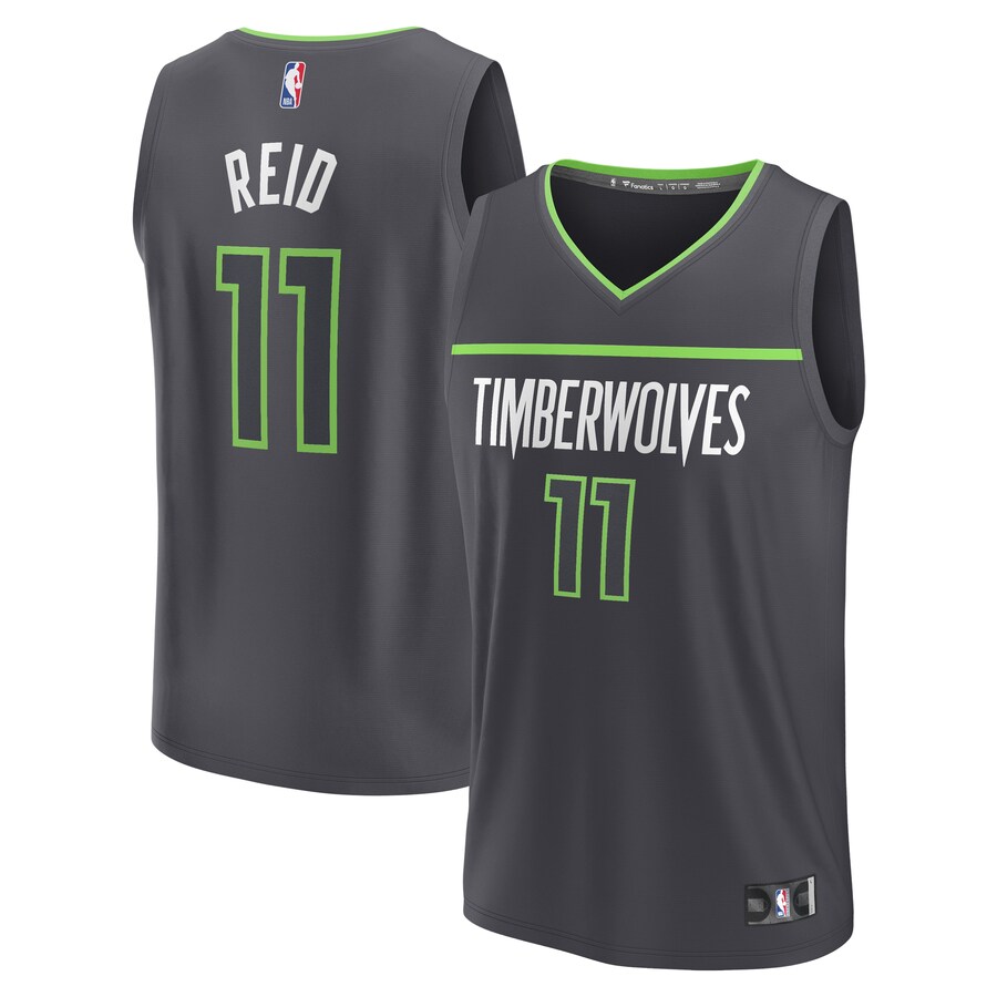 Youth Minnesota Timberwolves Naz Reid Fanatics Black Fast Break Replica Player Jersey - Statement Edition - Jersey