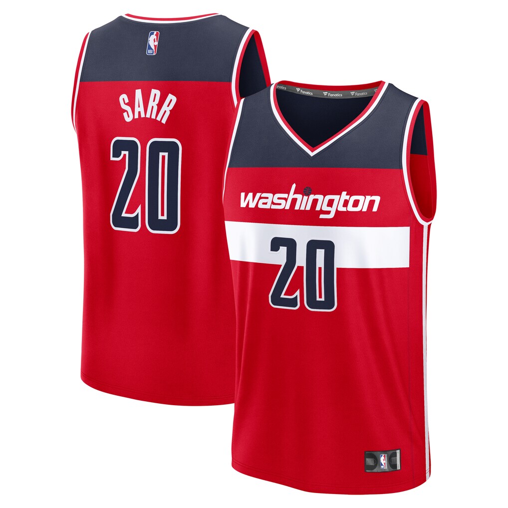Men's Washington Wizards Alex Sarr Fanatics Red Fast Break Replica Jersey - Icon Edition - Jersey