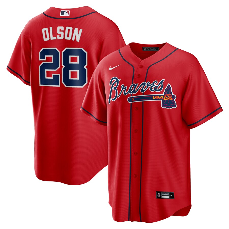 Men's Atlanta Braves Matt Olson Nike Red Alternate 2 Replica Jersey - Jersey