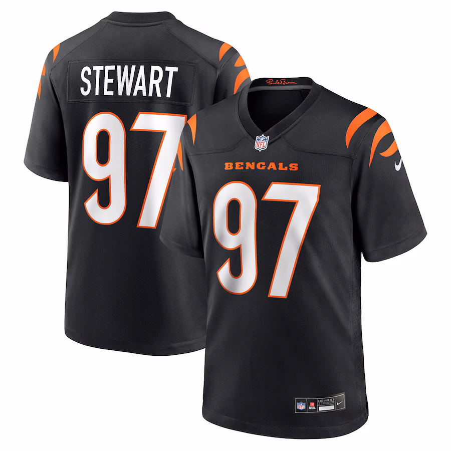 Men's Cincinnati Bengals Shemar Stewart Nike Black Team Game Jersey - Jersey