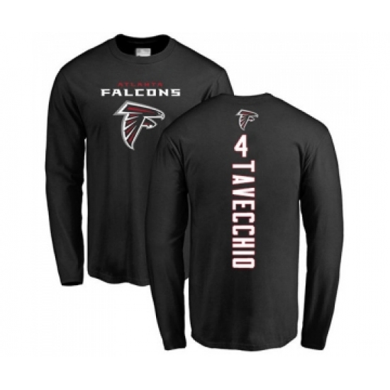 Football Atlanta Falcons #4 Giorgio Tavecchio Black Backer Long Sleeve T-Shirt - Jersey