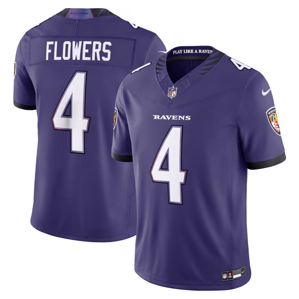 Men's Baltimore Ravens Zay Flowers Nike Purple Team Vapor F.U.S.E. Stitched Limited Jersey - Jersey