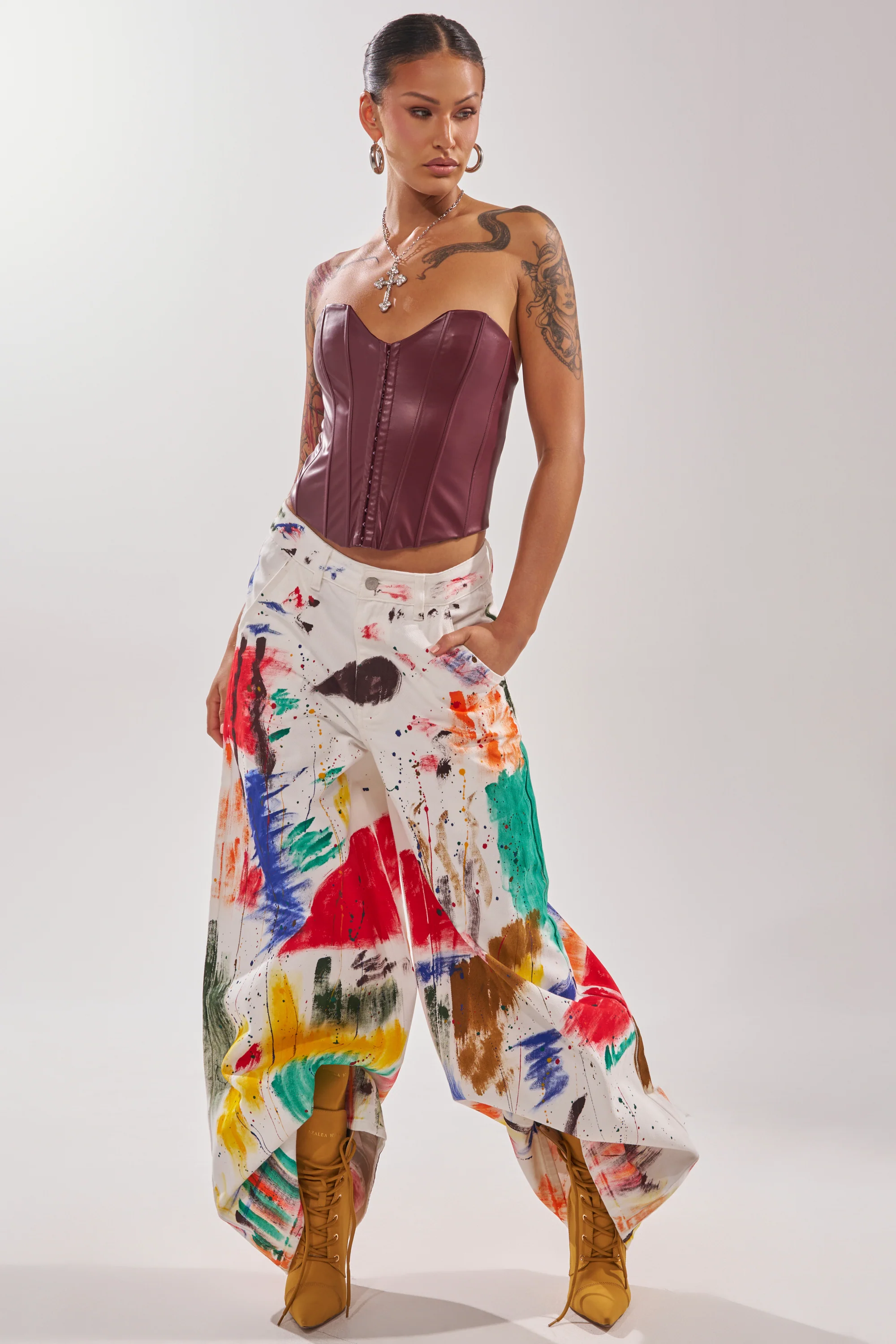 PAINTED ON RELAXED DENIM PANT - Akira Wear