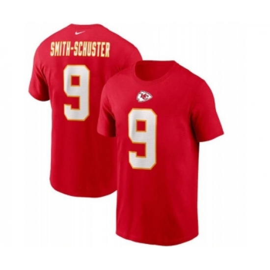 Men's Kansas City Chiefs #9 JuJu Smith-Schuster 2022 Red Name & Number T-Shirt - Jersey
