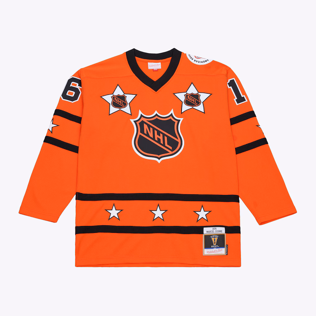 Men's Marcel Dionne Mitchell & Ness Orange 1976 NHL All-Star Game Power Play Jersey - Jersey