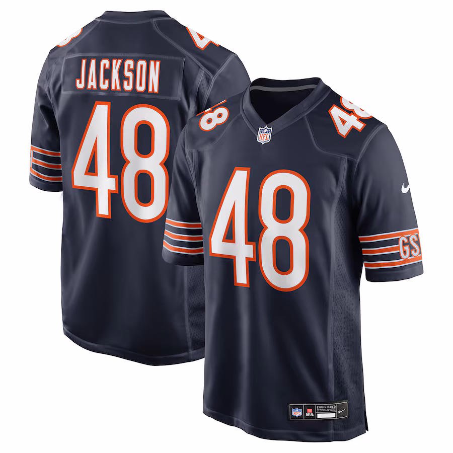 Men's Chicago Bears D'Marco Jackson Nike Navy Team Game Jersey - Jersey