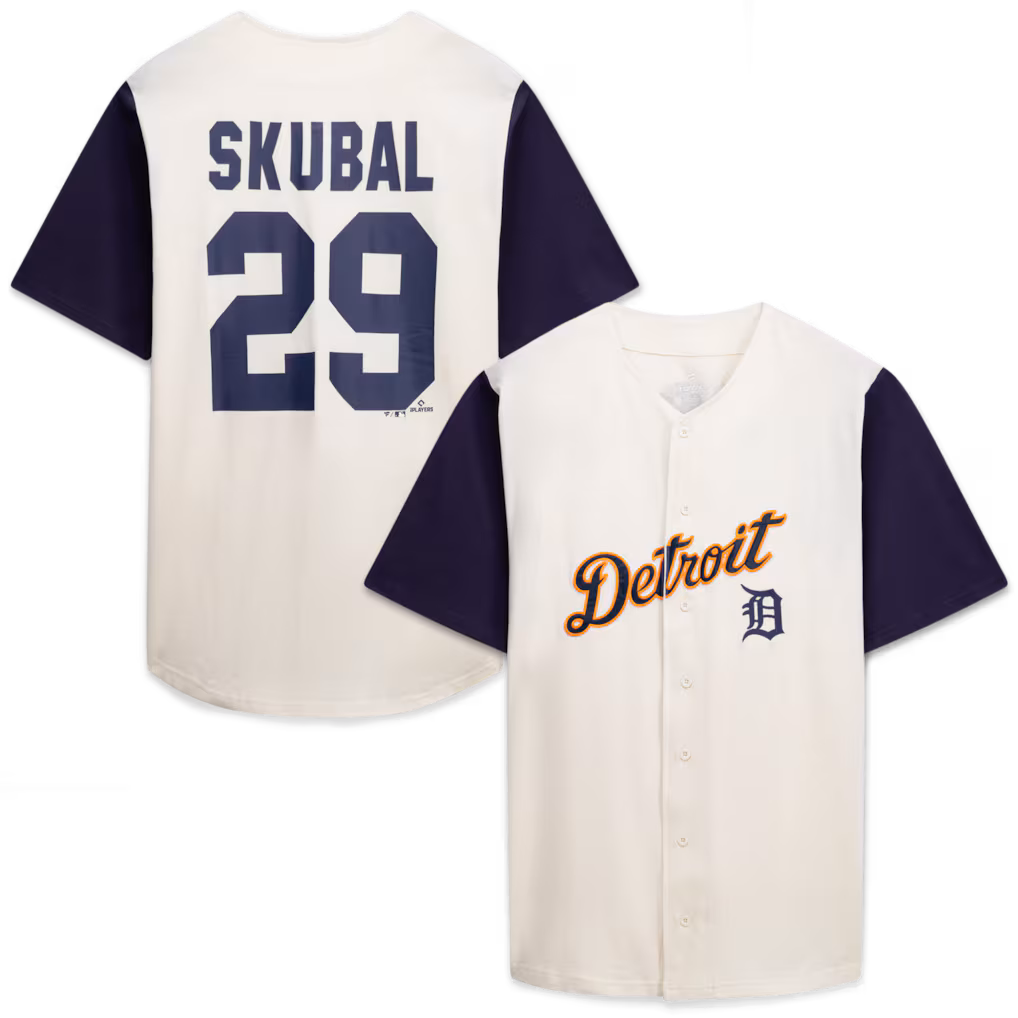 Men's Detroit Tigers Profile Cream/Navy Big & Tall Two-Color Fashion Jersey - Jersey