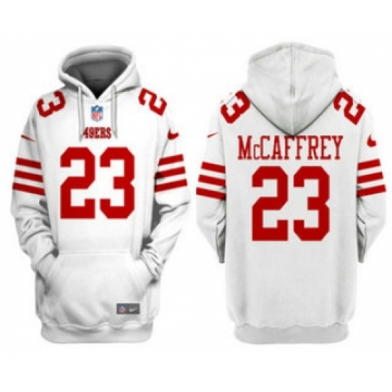 Men's San Francisco 49ers #23 Christian McCaffrey White Alternate Pullover Hoodie - Jersey