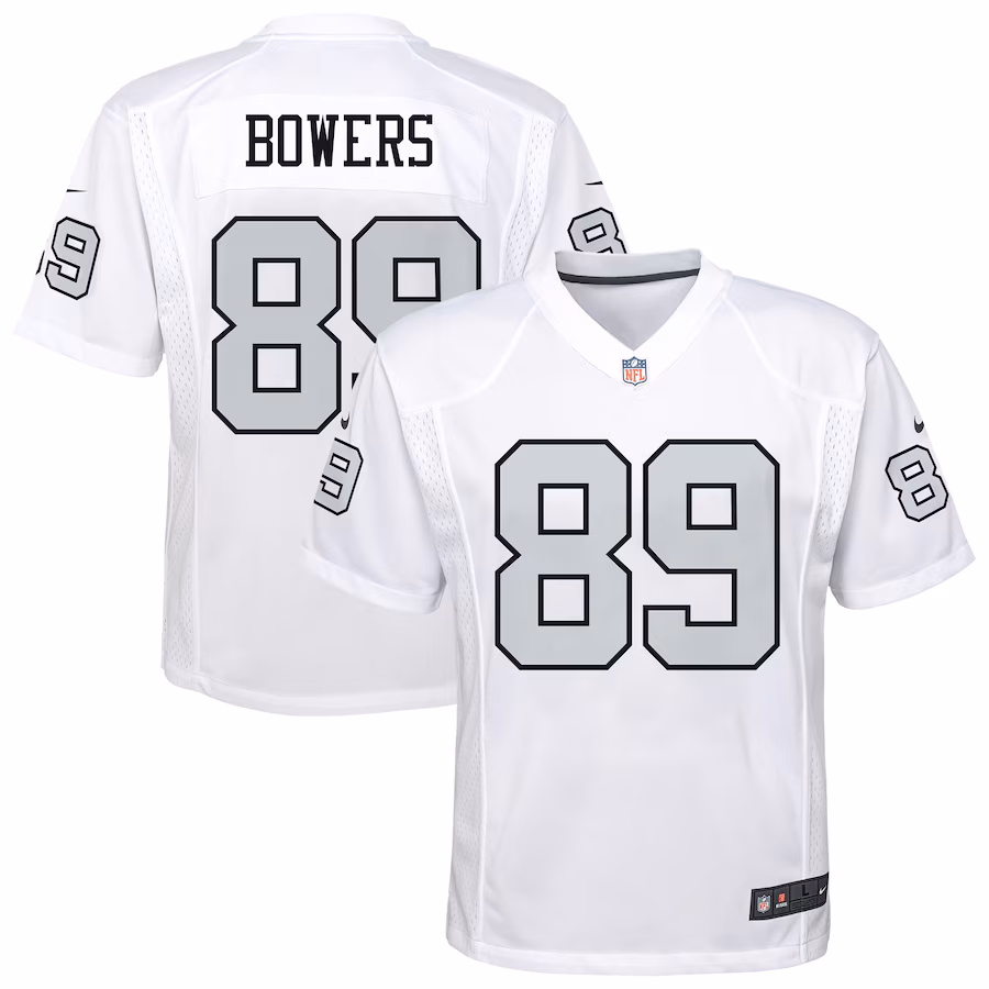 Youth Las Vegas Raiders Brock Bowers Nike White Alternate Game Jersey - Jersey