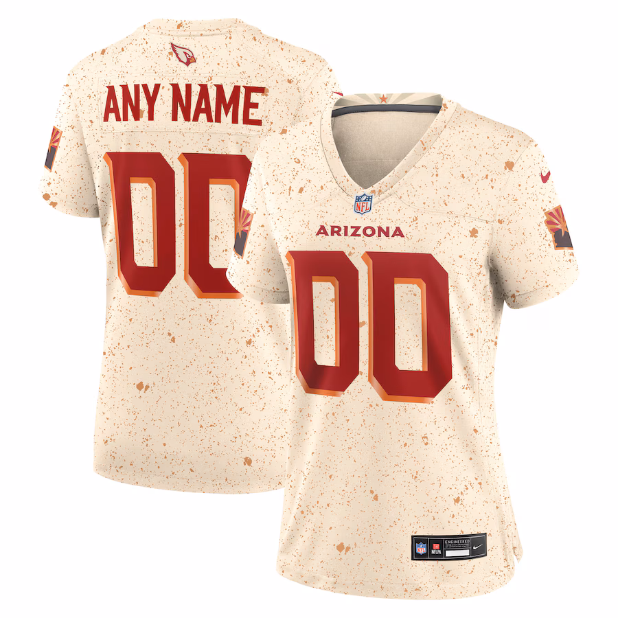 Women's Arizona Cardinals Nike Natural 2025 Rivalries Collection Custom Game Jersey - Jersey