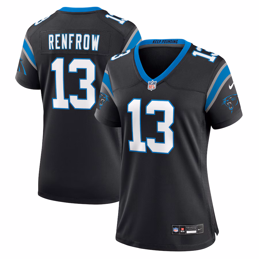 Women's Carolina Panthers Hunter Renfrow Nike Black Team Game Jersey - Jersey