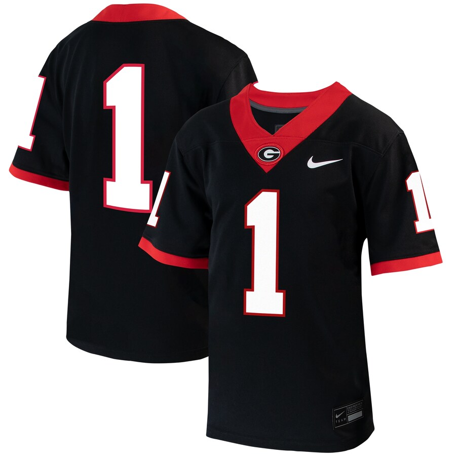 Youth Nike #1 Black Georgia Bulldogs Untouchable Football Jersey - Jersey