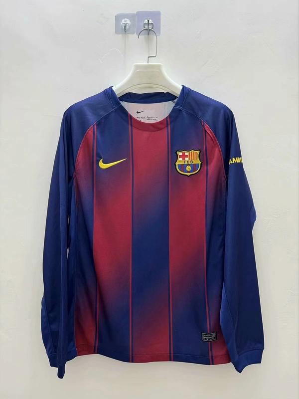 Barcelona Home Long Sleeve Soccer Jersey Custom Shirt 2025/26 - Jersey