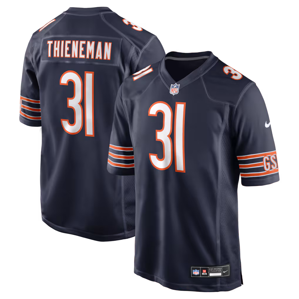 Men's Chicago Bears Dillon Thieneman Nike Navy 2026 NFL Draft First Round Pick No. 25 Team Game Jersey - Jersey
