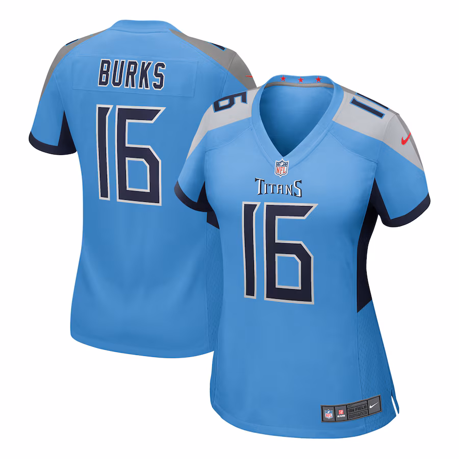 Women's Tennessee Titans Treylon Burks Nike Light Blue Team Game Jersey - Jersey