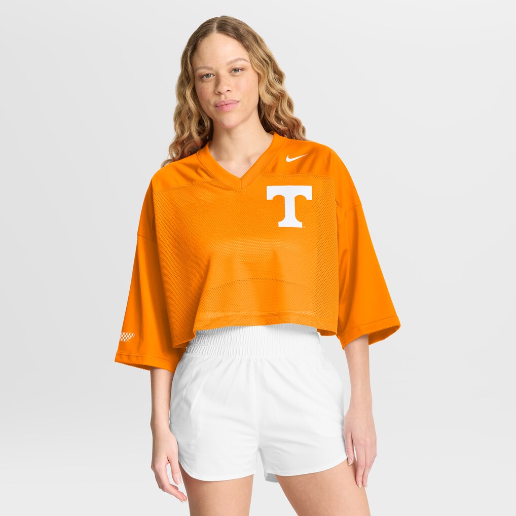 Women's Nike Tennessee Orange Tennessee Volunteers Cropped Mesh Dri-FIT Fashion Jersey - Jersey