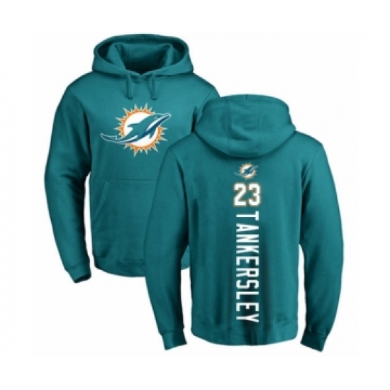 Football Miami Dolphins #23 Cordrea Tankersley Aqua Green Backer Pullover Hoodie - Jersey
