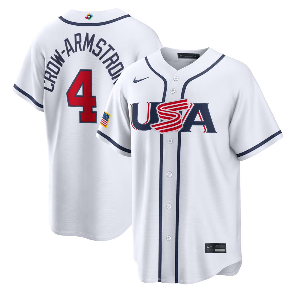 Men's USA Baseball Pete Crow-Armstrong Nike White 2026 World Baseball Classic Home Stadium Jersey - Jersey