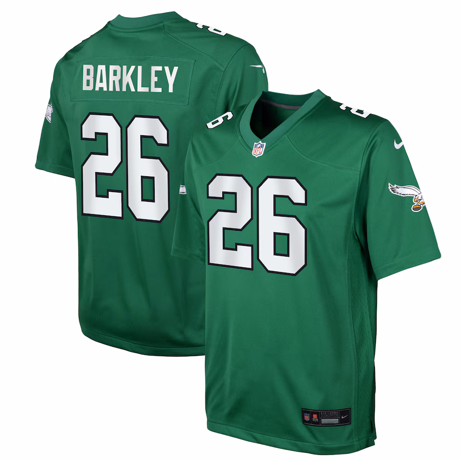 Youth Philadelphia Eagles Saquon Barkley Nike Kelly Green Game Jersey - Jersey